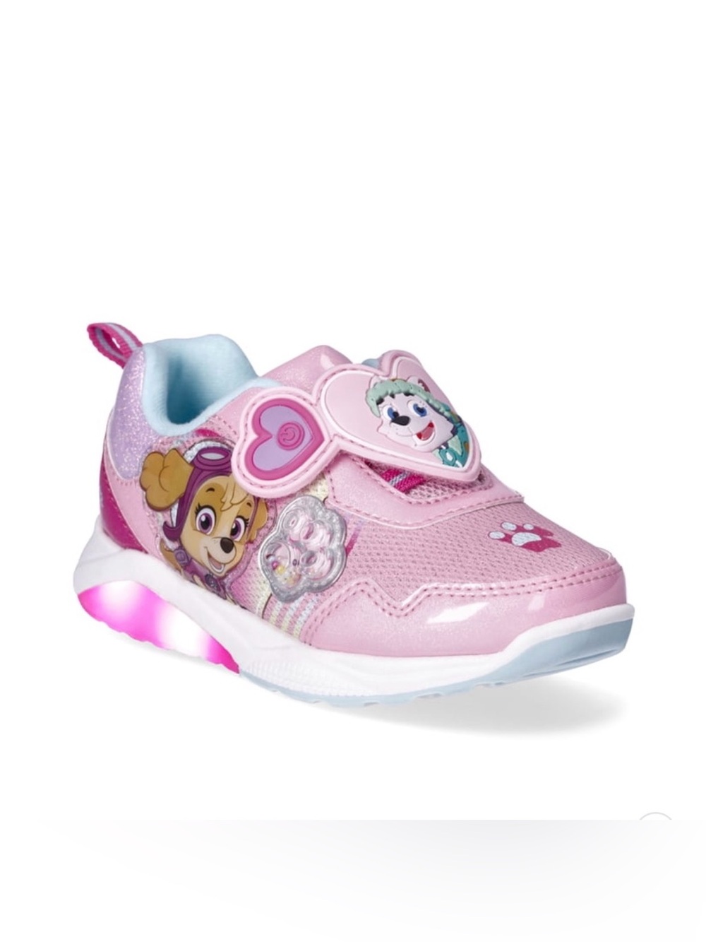 Nickelodeon Pink Light-Up Kids Sneakers with Character Heart Strap